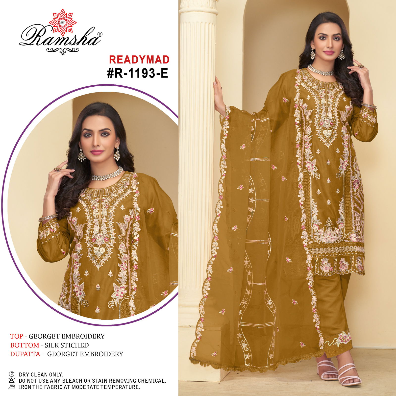 R 1193 Nx Ramsha Georgette Embroidery Wholesale Pakistani Suits Suppliers In Mumbai